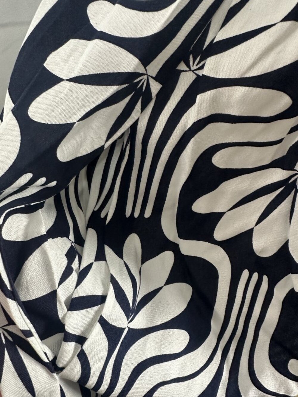 NWT Geometric Floral Dress – Navy/White & Pink Trim – Size 2X Plus Resort Wear - Picture 5 of 12